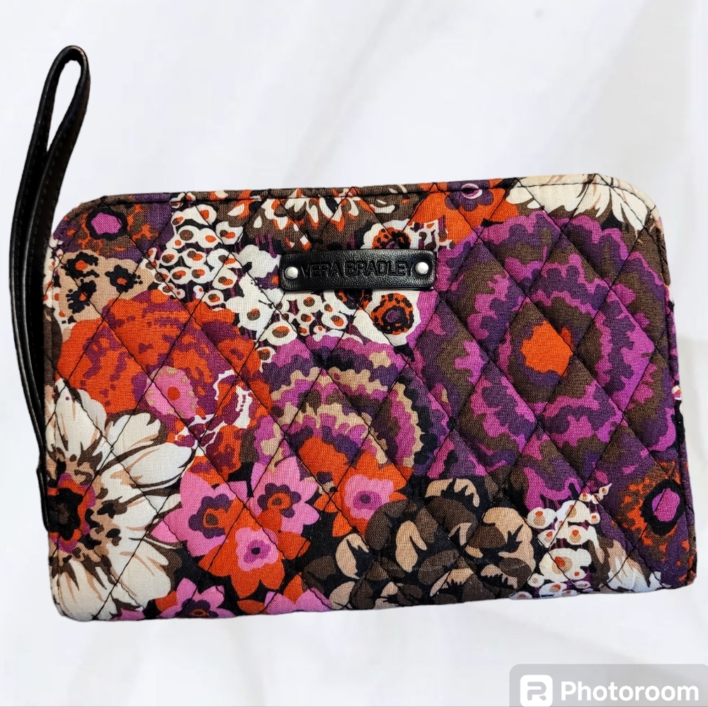 Vera Bradley Rosewood Zip Around Clutch